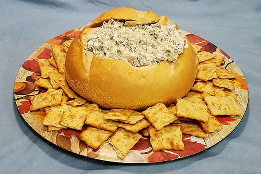 Spinach Dip in a Bread Bowl