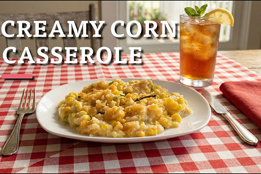 Aunt Sandy’s Kitchen Creamy Corn Casserole is a rich, cheesy, and comforting side dish that is always welcome on the dinner table.