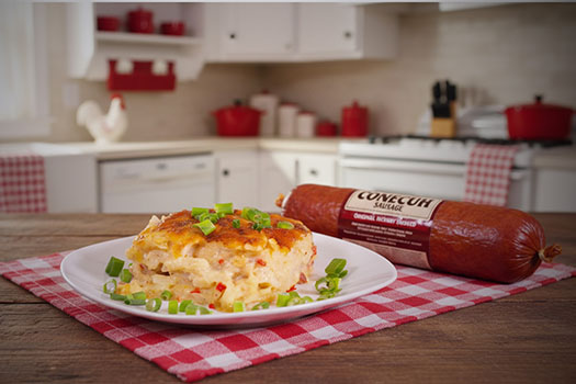 Make this Conecuh Sausage Hash Brown Casserole for a cheesy Southern family dinner. Loaded with smoked sausage and sharp cheddar in a 13x9 pan.